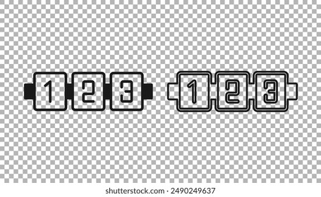 Black Education logic game for preschool kids icon isolated on transparent background. Kids activity sheet. Count the number of cubes.  Vector