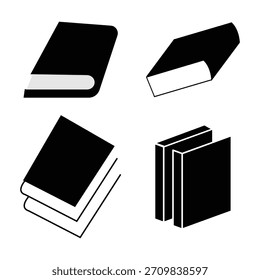 Diseño de icono de Vector de libros educativos negros