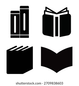 Diseño de icono de Vector de libros educativos negros