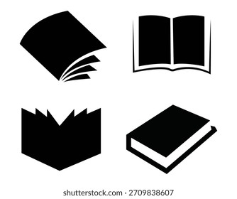 Diseño de icono de Vector de libros educativos negros
