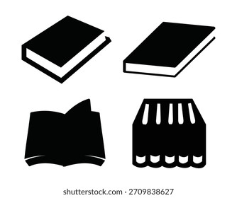 Diseño de icono de Vector de libros educativos negros