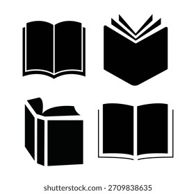 Diseño de icono de Vector de libros educativos negros