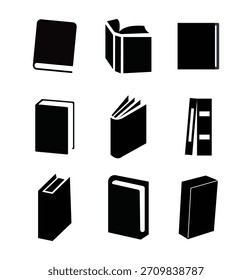 Preto livros educacionais vetor ícone design