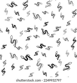 Black Eel fish icon isolated seamless pattern on white background.  Vector