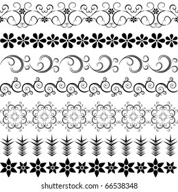 Black effortless borders at the white background (vector)