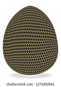 Black egg with golden decoration - isolated on white background - vector