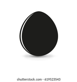 black egg icon  isolated on a white background