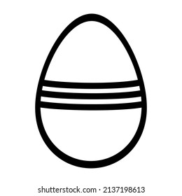 Black Egg Outline Icon with Editable Stroke