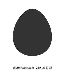 Black egg silhouette vector illustration in minimal flat style