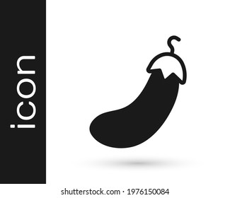 Black Eggplant icon isolated on white background.  Vector