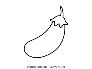 Black eggplant icon on white background