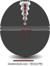 Black eggs are chipped