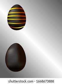 black eggs with golden ornament
