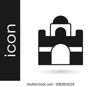 Black Egyptian house icon isolated on white background.  Vector
