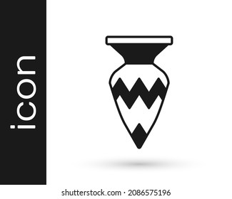 Black Egyptian vase icon isolated on white background. Symbol of ancient Egypt.  Vector