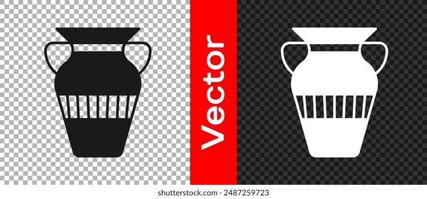 Icono de jarrón egipcio negro aislado sobre fondo transparente. Símbolo del antiguo Egipto.  Vector