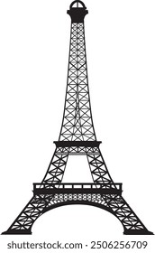 
black eiffel tower figure vector