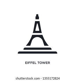 black eiffel tower isolated vector icon. simple element illustration from travel concept vector icons. eiffel tower editable logo symbol design on white background. can be use for web and mobile