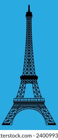 black eiffel tower vector illustration