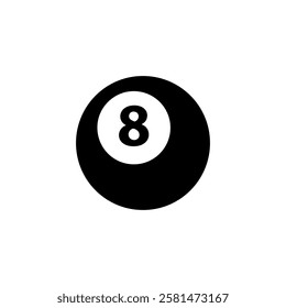 Black eight ball icon for billiards Vector