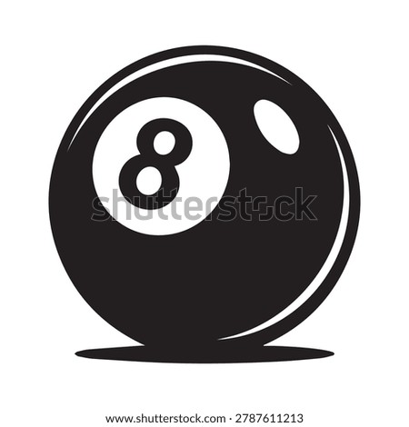 Black eight ball pool icon  EPS-10