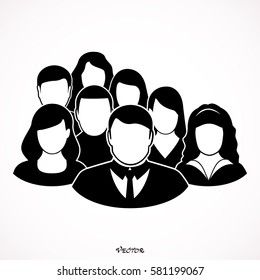 Black eight people Icon Isolated Background
