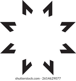 A black, eight-point star vector logo