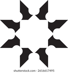 A black eight-pointed star vector logo