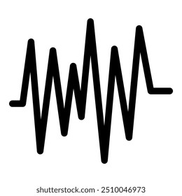 Black ekg line is fluctuating on a white background, representing a heart beat