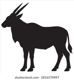 A black eland animal silhouette vector style illustration