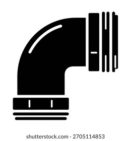 Black elbow pipe fitting plumbing connector