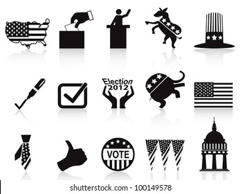 black election icons set