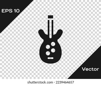 Black Electric bass guitar icon isolated on transparent background.  Vector