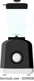 Black electric blender, illustration, vector on white background.