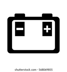 Black electric car battery image, vector illustration