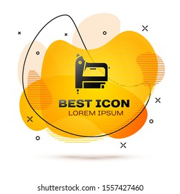 Black Electric construction stapler icon isolated on white background. Working tool. Abstract banner with liquid shapes. Vector Illustration