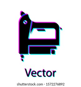 Black Electric construction stapler icon isolated on white background. Working tool.  Vector Illustration