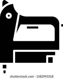 Black Electric construction stapler icon isolated on white background. Working tool.  Vector Illustration