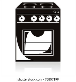 black electric cooker icon