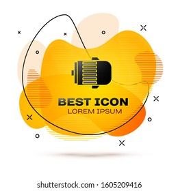 Black Electric engine icon isolated on white background. Car alternator. Abstract banner with liquid shapes. Vector Illustration