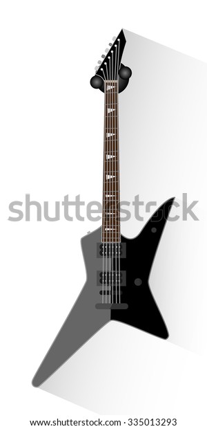 Black Electric Guitar Metal Music Equipment Stock Vector (Royalty Free