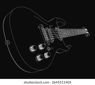 Black electric guitar with a sleek modern design, glossy black finish, and white pickguard on a dark background. The neck curves gracefully, featuring a Gibson logo on the headstock and chrome tuning.