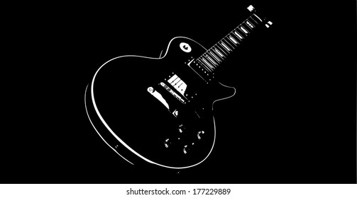 Black electric Guitar vector Illustration