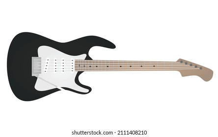 Black electric guitar. vector illustration