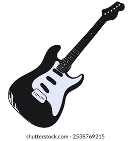 ilustração de vetor de guitarra elétrica preta