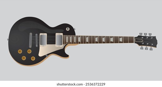 Black Electric Guitar Vector Model