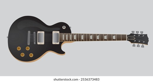 Black Electric Guitar Vector Model