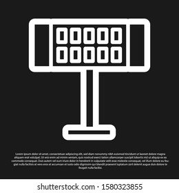 Black Electric heater icon isolated on black background. Infrared floor heater with remote control. House climate control.  Vector Illustration