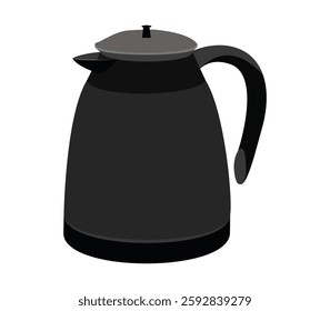 Black electric kettle with handle, modern kitchen appliance for boiling water quickly