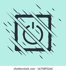 Black Electric light switch icon isolated on green background. On and Off icon. Dimmer light switch sign. Concept of energy saving. Glitch style. Vector Illustration